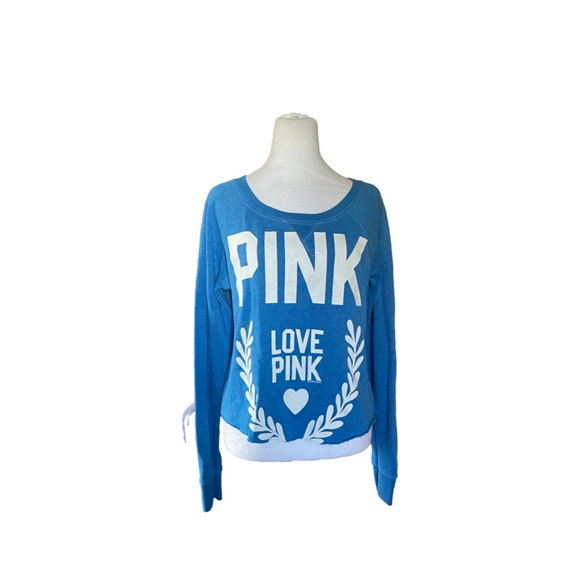 PINK Victoria's Secret Tops - Women's PINK Blue Long Sleeve Sweatshirt Size S